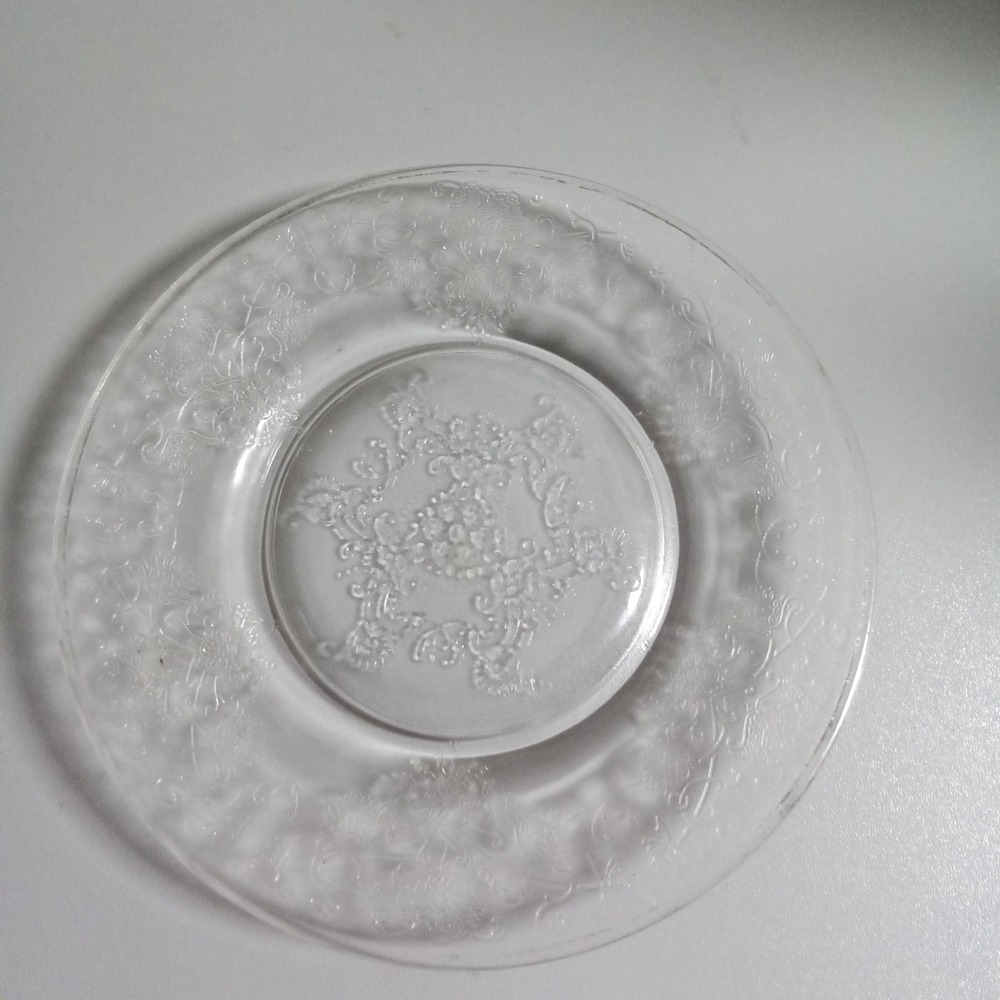 Federal Glass Rosemary Dutch Rose Clear Depression Glass Plate 6 Inch Vintage